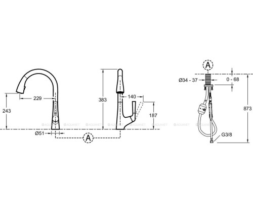 Смеситель для кухни Jacob Delafon E562-BL черный матовый