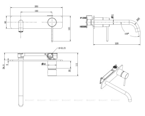 Смеситель для раковины Allen Brau Glority 5.51004-00 (с внутренней частью) хром
