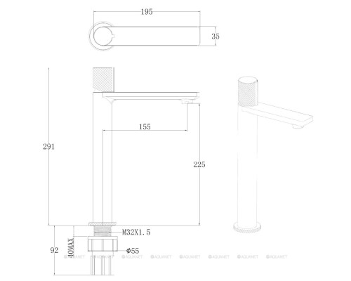 Смеситель для раковины Allen Brau Liberty 5.33002-31 черный матовый