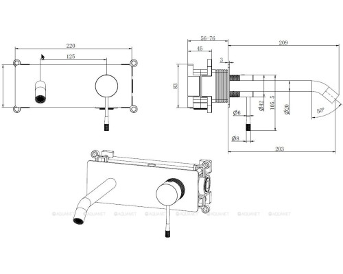Смеситель для раковины Allen Brau Priority 4.0 5.31D03-MG (с внутренней частью) графит браш