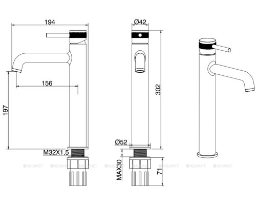 Смеситель для раковины Allen Brau Priority 5.31002-BN никель браш
