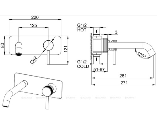Смеситель для раковины Allen Brau Priority 5.31003-31 (с внутренней частью) черный матовый