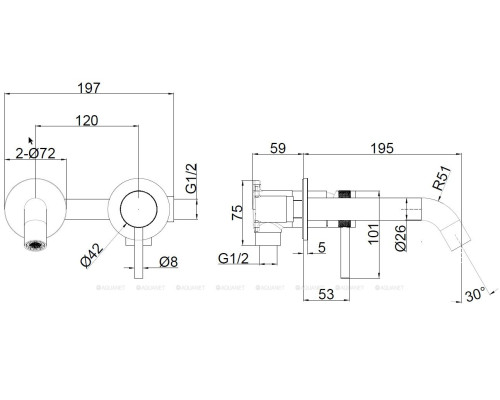 Смеситель для раковины Allen Brau Priority 5.31030-GB (с внутренней частью) золото браш