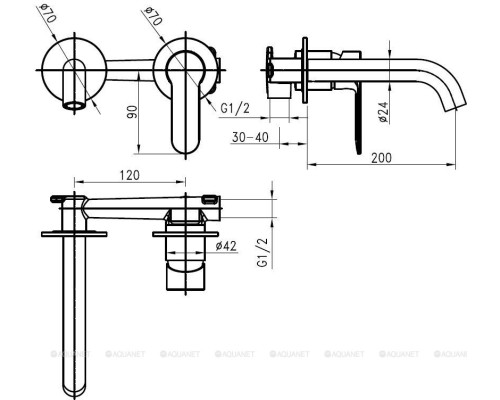 Смеситель для раковины Aquanet Passion хром