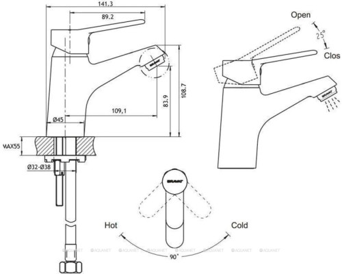 Смеситель для раковины Bravat Eco F1111147C