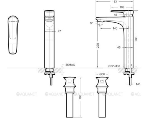 Смеситель для раковины Bravat Source F1173218CP-A-ENG