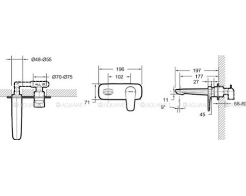 Смеситель для раковины Bravat Source P8173218BW-ENG черный (с внутренней частью)