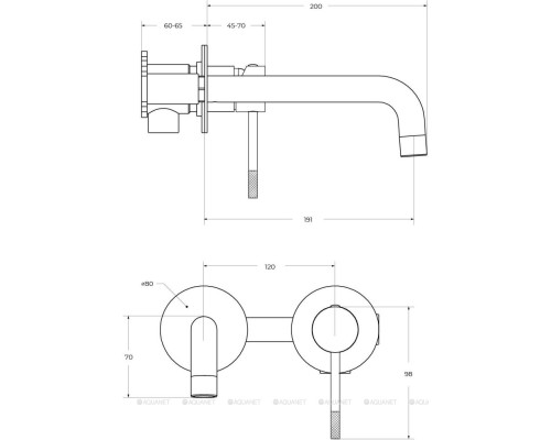 Смеситель для раковины Cezares Relax RELAX-BLI2-1-01-W0 хром (с внутренней частью)