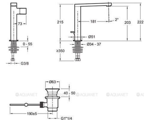 Смеситель для раковины Jacob Delafon Composed E73159-TT