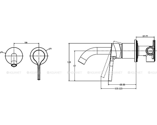 Смеситель для раковины Jacob Delafon Elate E28318-BL (с внутренней частью)
