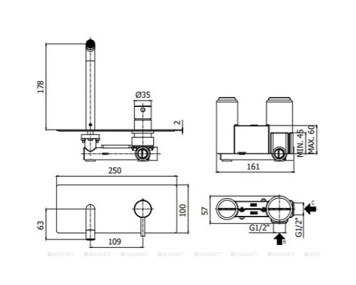 Смеситель для раковины Paffoni Light LIG105CR (с внутренней частью) хром