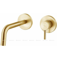 Смеситель для раковины Paffoni Light LIG105HGSP70 (с внутренней частью) золото медовое брашированное