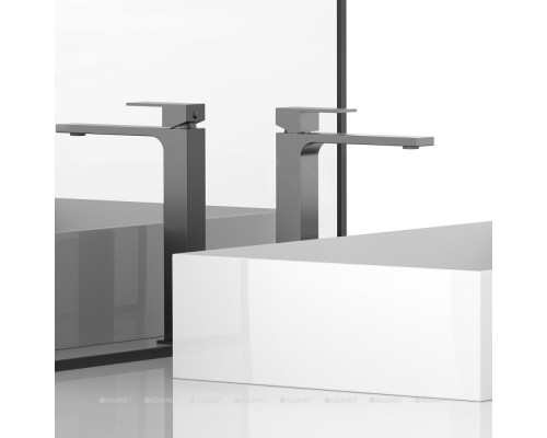 Смеситель для раковины Vincea Cube VBF-1C02GM вороненая сталь