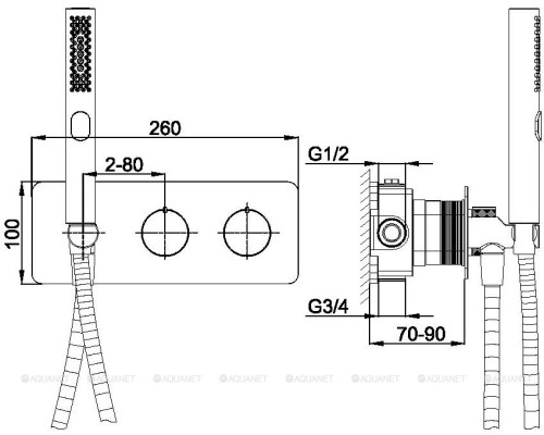 Смеситель для ванны Allen Brau Liberty 5.33009-00 (с внутренней частью, 2 хода) хром