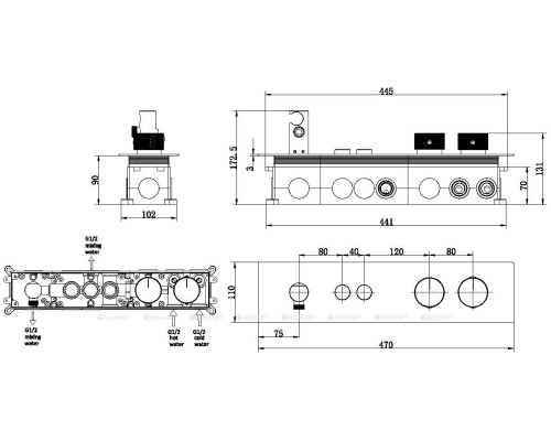 Смеситель для ванны Allen Brau Liberty 5.33010-00 (с внутренней частью, 2 хода) хром
