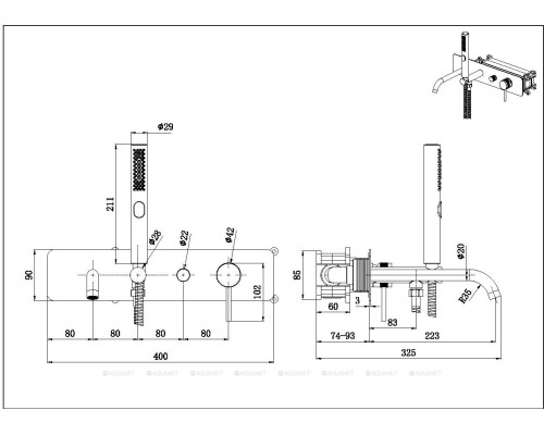 Смеситель для ванны Allen Brau Priority 5.31A05-00 (с внутренней частью) хром