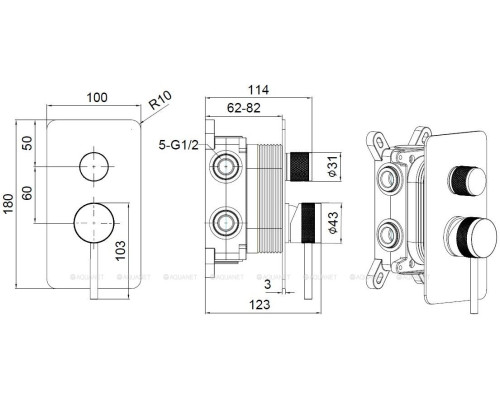 Смеситель для ванны Allen Brau Priority 5.31A11-00 (с внутренней частью, 3 выхода) хром