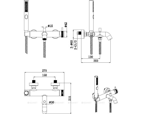 Смеситель для ванны Allen Brau Priority 5.31D10-BN никель браш