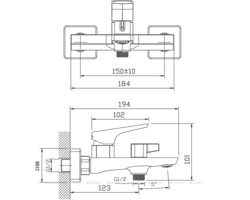 Смеситель для ванны Haiba HB60726 хром