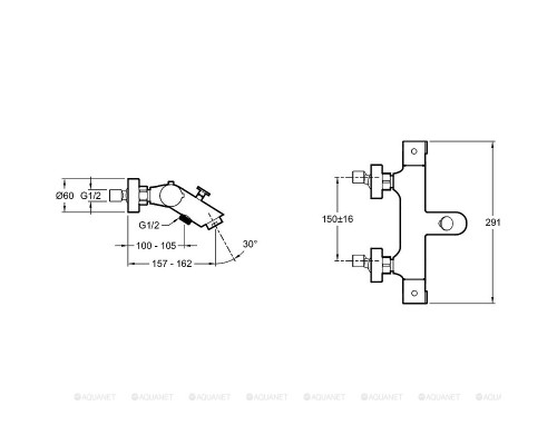 Смеситель для ванны Jacob Delafon Brive E24335-CP с термостатом, хром