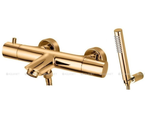 Смеситель для ванны Paffoni Light LIQ023HG с душем, золото медовое