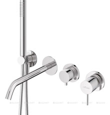 Смеситель для ванны с душем Cezares Leaf LEAF-VDIM3-D-L-01 хром (с внутренней частью)