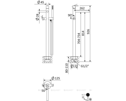 Смеситель для ванны с душем Cezares Leaf LEAF-VDP-L-SS медь