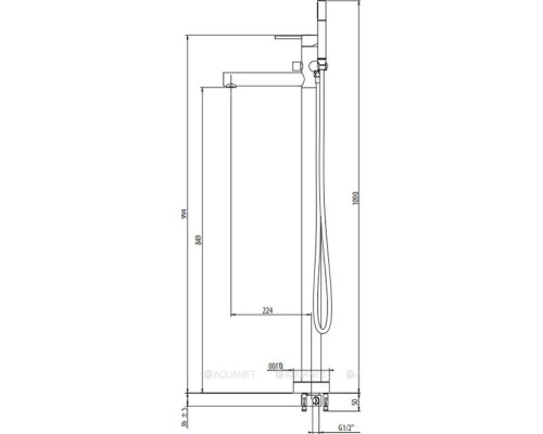 Смеситель для ванны с душем Gattoni Circle One A0002427770 черный матовый