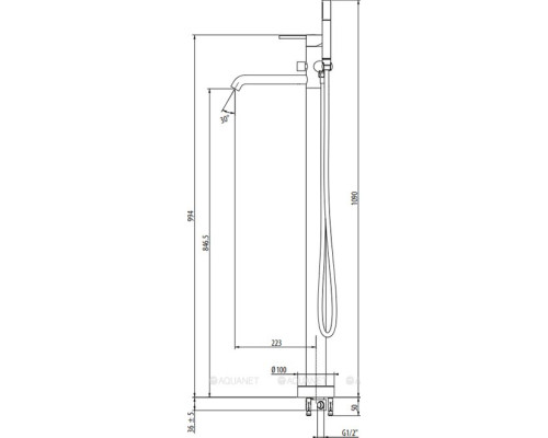 Смеситель для ванны с душем Gattoni Circle Two A0002425998 (с внутренней частью)