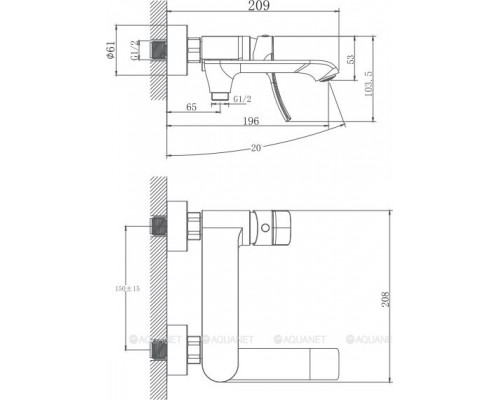 Смеситель для ванны с душем Haiba HB60553 хром