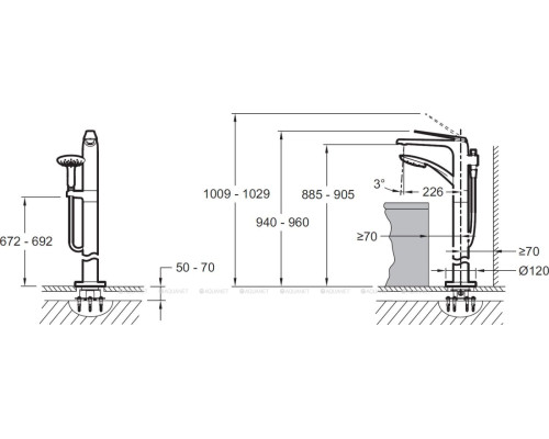 Смеситель для ванны с душем Jacob Delafon Avid E97367-CP