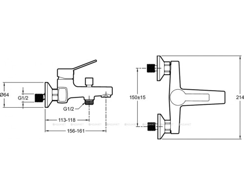 Смеситель для ванны с душем Jacob Delafon EO E24160RU-CP хром