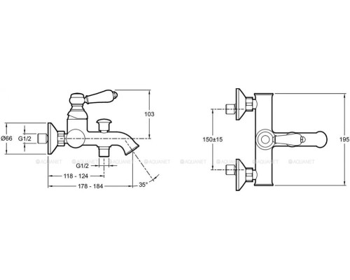 Смеситель для ванны с душем Jacob Delafon Louise E24363-BL черный матовый