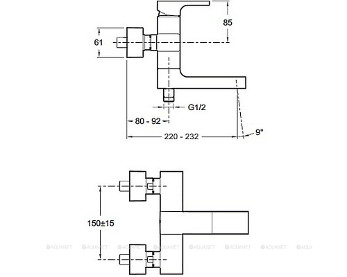 Смеситель для ванны с душем Jacob Delafon Strayt E45370-CP