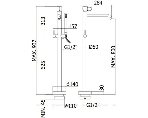 Смеситель для ванны с душем Paffoni Joker JK032NO
