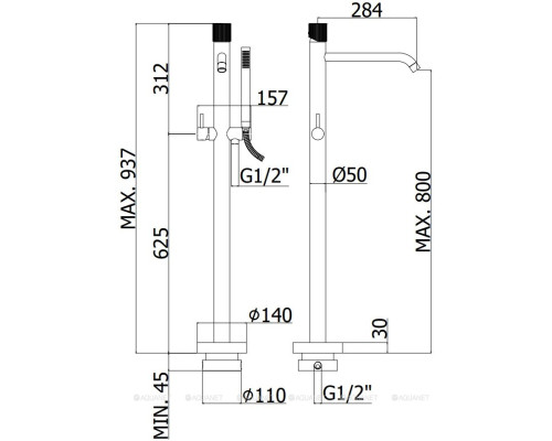 Смеситель для ванны с душем Paffoni Jo JO032CR