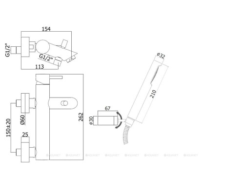 Смеситель для ванны с душем Paffoni Light LIG023HG
