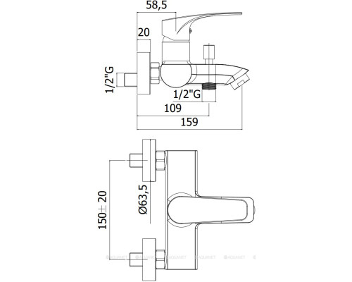 Смеситель для ванны с душем Paffoni Lime LM022CR