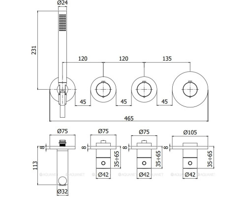 Смеситель для ванны с душем Paffoni Modular Box MDE000HGSP