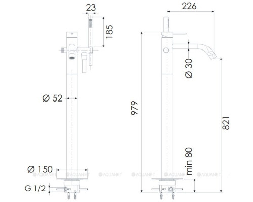 Смеситель для ванны с душем Remer X Style Inox SSX08
