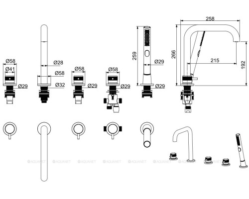 Смеситель на борт ванны Allen Brau Priority 5.31007-BN (с внутренней частью) никель браш