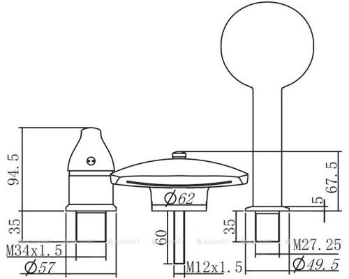 Смеситель на борт ванны Aquanet Practic 2 AF111-63B