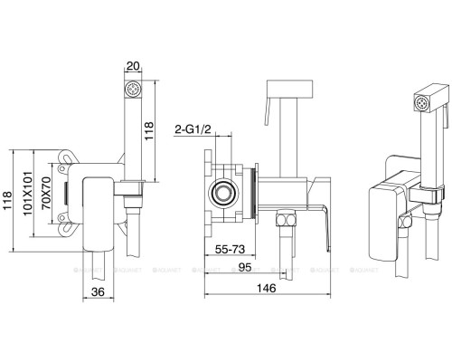 Смеситель с гигиеническим душем Allen Brau Infinity 5.21005-00 (с внутренней частью) хром