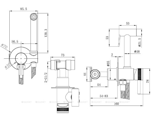 Смеситель с гигиеническим душем Allen Brau Priority 5.31A29-GB (с внутренней частью) золото