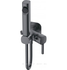 Смеситель с гигиеническим душем Haiba HB5518-3 оружейная сталь