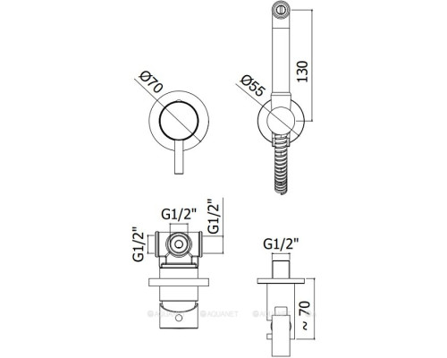 Смеситель с гигиеническим душем Paffoni KITDUP110BO (с внутренней частью)