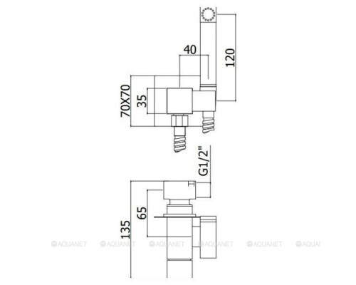 Смеситель с гигиеническим душем Paffoni Tweet Square ZDUP112CR (с внутренней частью)