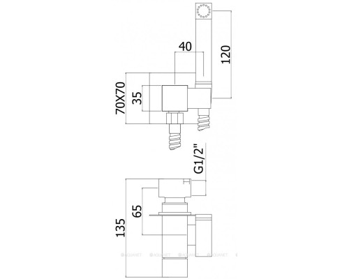 Смеситель с гигиеническим душем Paffoni Tweet Square ZDUP112NO