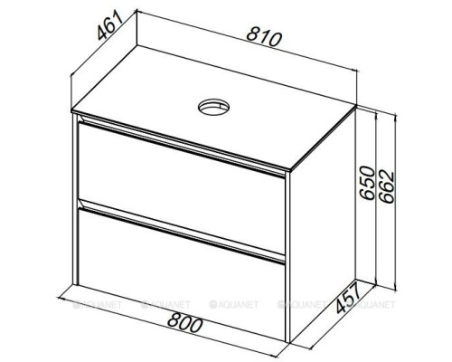 Столешница Allen Brau Activity 80 1.34022.K иск. камень белый