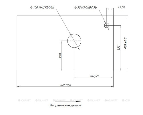 Столешница Aquanet Nova Lite Loft 75 R TF01 серый